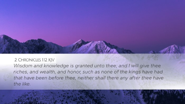 2 Chronicles 1:12 Bible Commentary