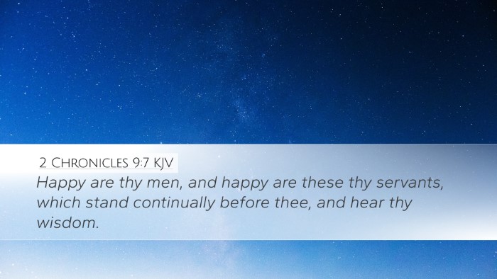 2 Chronicles 9:7 Bible Commentary