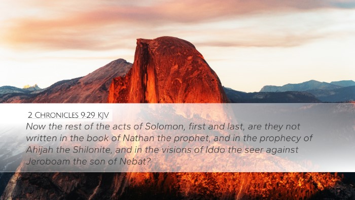 2 Chronicles 9:29 Bible Commentary