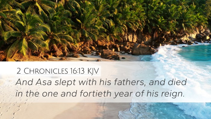 2 Chronicles 16:13 Bible Commentary