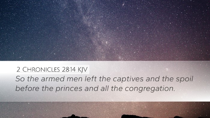 2 Chronicles 28:14 Bible Commentary