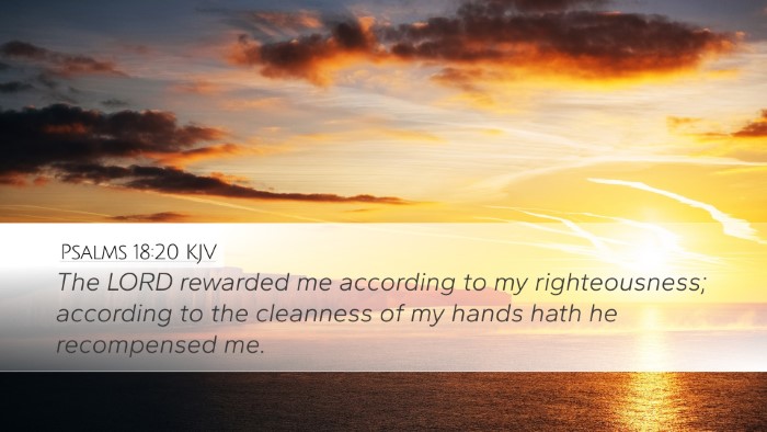 Psalms 18:20 Bible Commentary