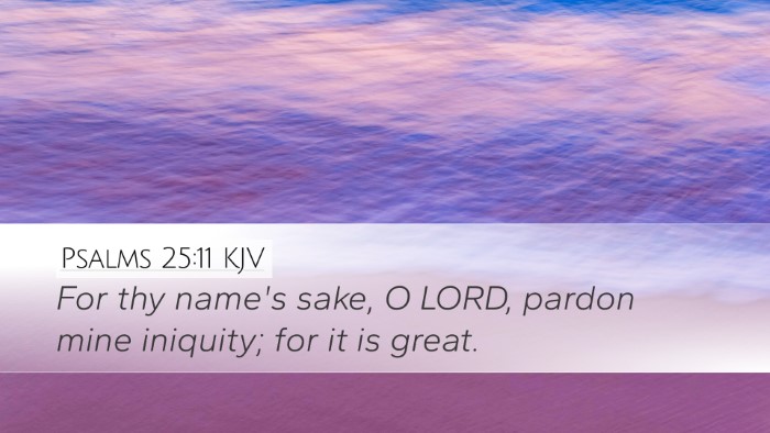 Psalms 25:11 Bible Commentary