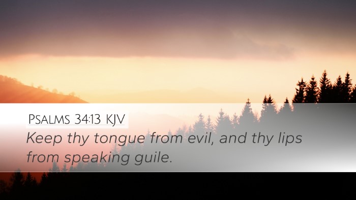 Psalms 34:13 Bible Commentary