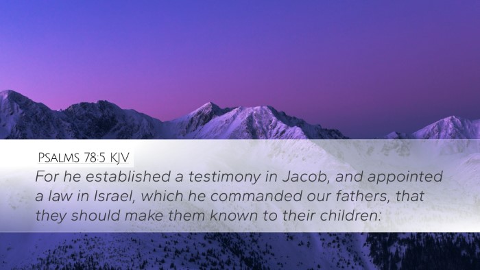 Psalms 78:5 Bible Commentary