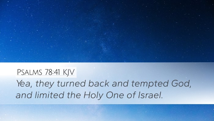 Psalms 78:41 Bible Commentary