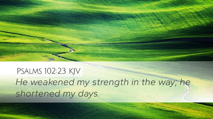 Psalms 102:23 Bible Commentary