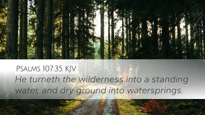 Psalms 107:35 Bible Commentary