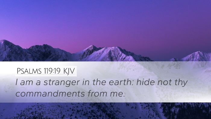 Psalms 119:19 Bible Commentary