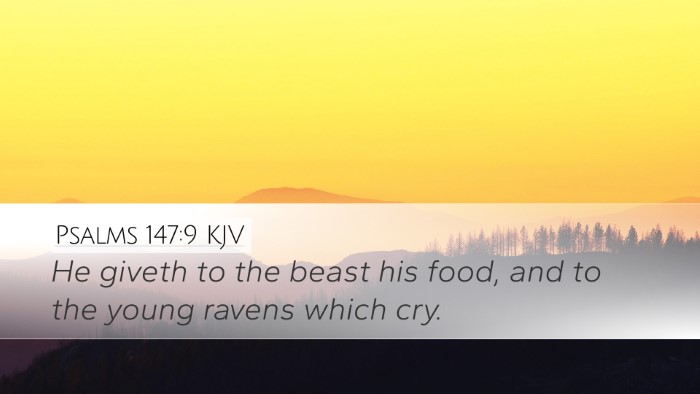 Psalms 147:9 Bible Commentary