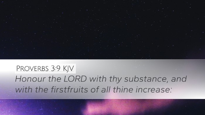 Proverbs 3:9 Bible Commentary