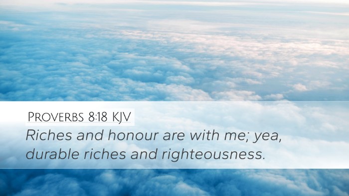 Proverbs 8:18 Bible Commentary