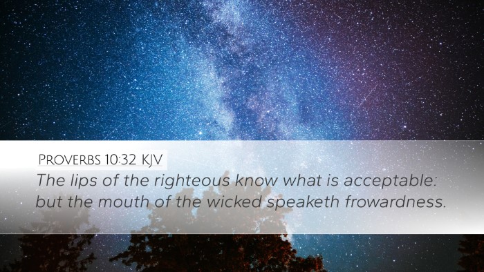 Proverbs 10:32 Bible Commentary