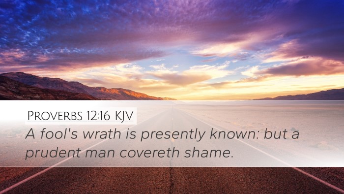 Proverbs 12:16 Bible Commentary