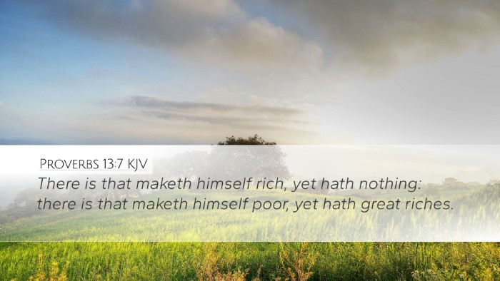 Proverbs 13:7 Bible Commentary