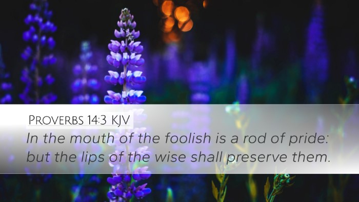 Proverbs 14:3 Bible Commentary