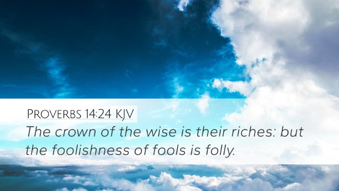 Proverbs 14:24 Bible Commentary