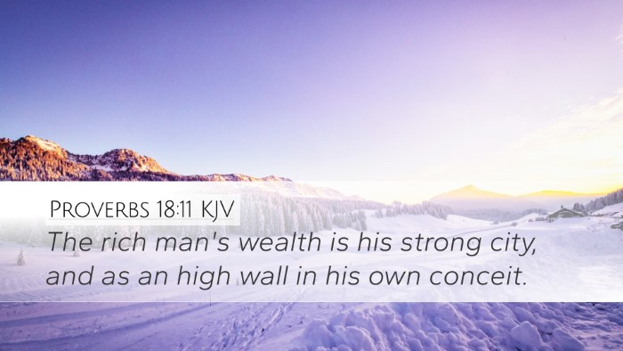 Proverbs 18:11 Bible Commentary