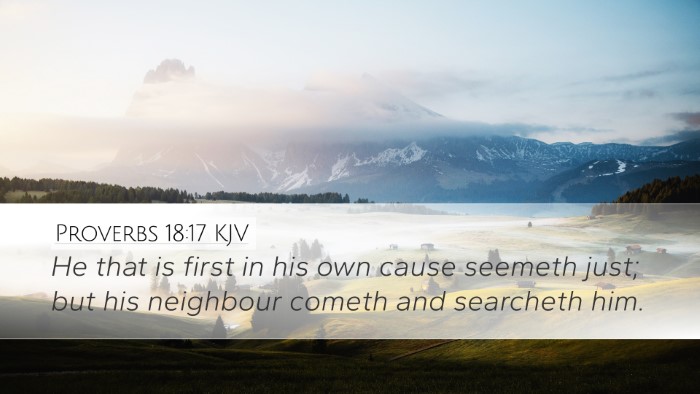 Proverbs 18:17 Bible Commentary