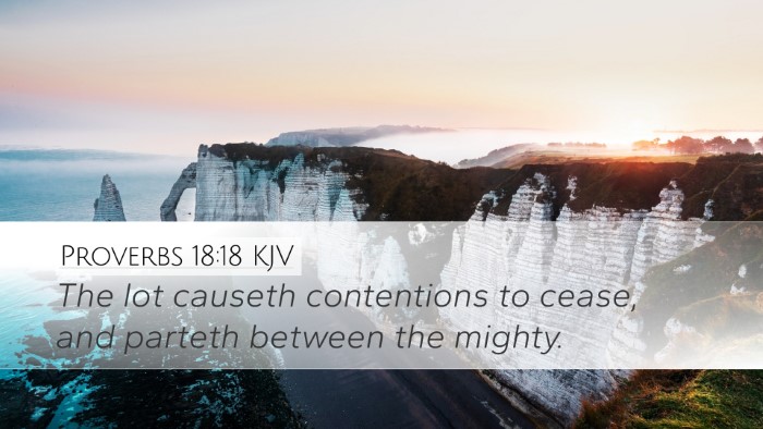 Proverbs 18:18 Bible Commentary