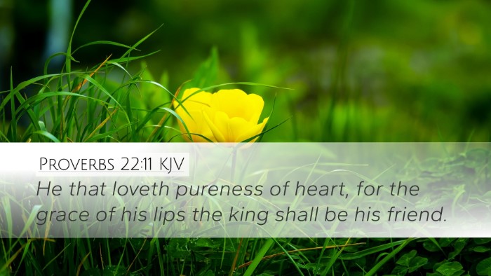 Proverbs 22:11 Bible Commentary