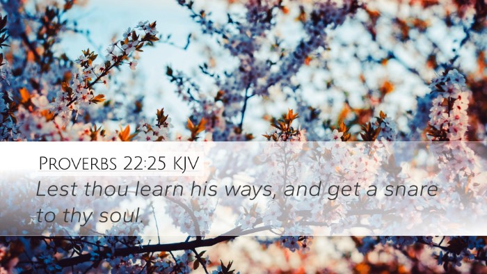 Proverbs 22:25 Bible Commentary