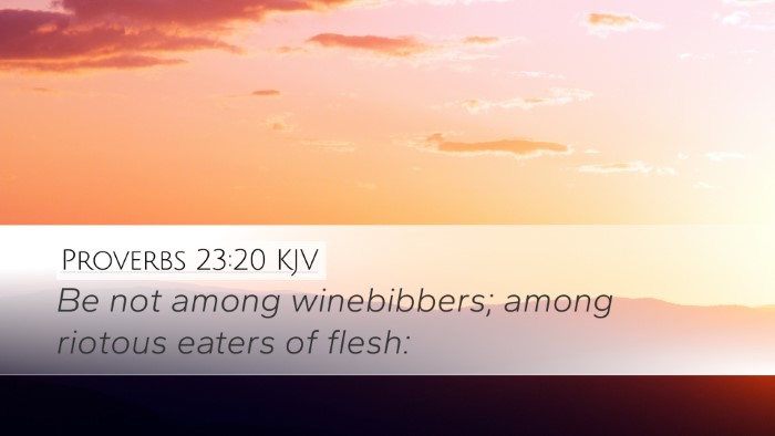 Proverbs 23:20 Bible Commentary