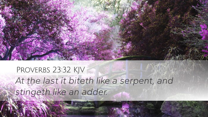 Proverbs 23:32 Bible Commentary