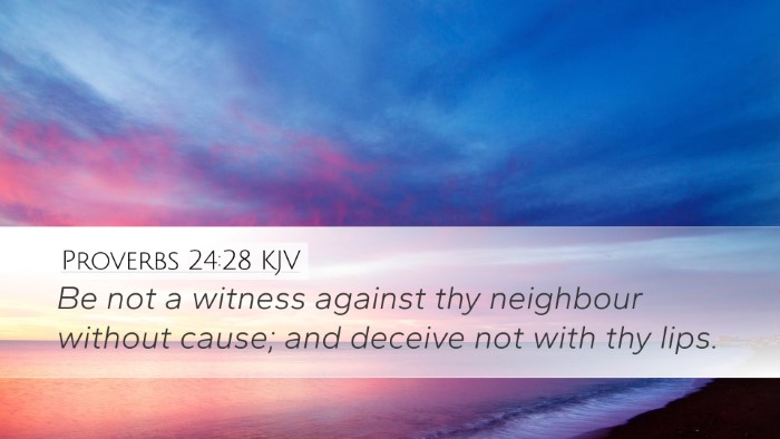 Proverbs 24:28 Bible Commentary