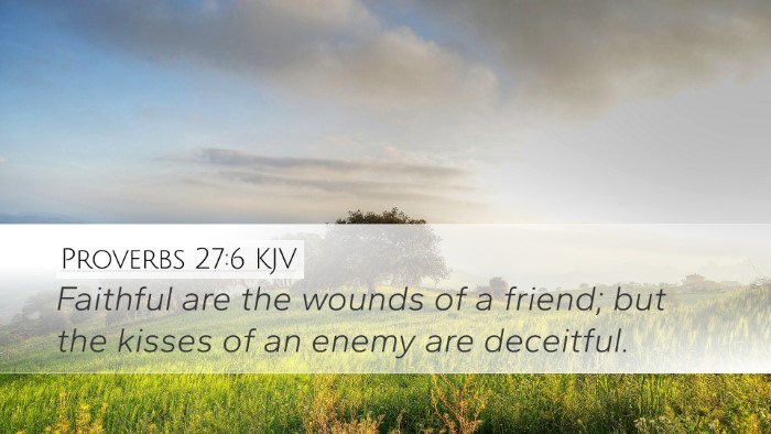 Proverbs 27:6 Bible Commentary