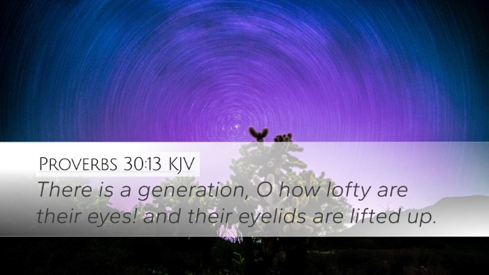 Proverbs 30:13 Bible Commentary