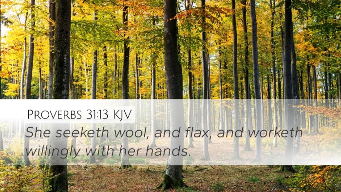 Proverbs 31:13 Bible Commentary