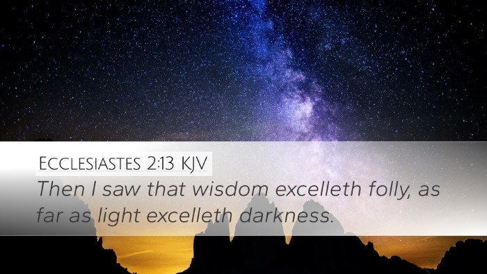 Ecclesiastes 2:13 Bible Commentary