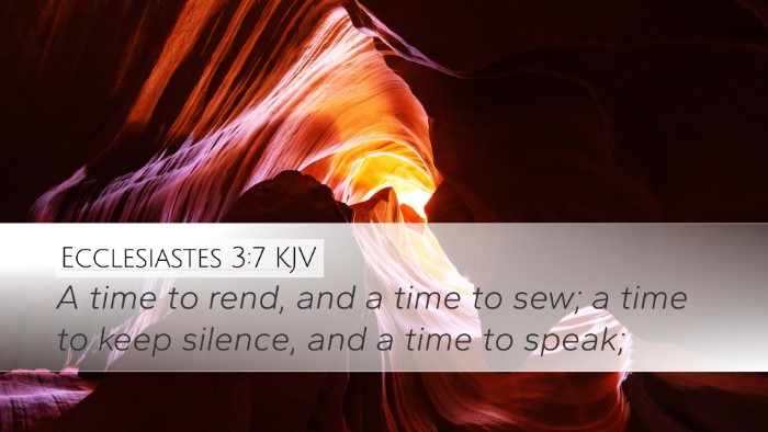 Ecclesiastes 3:7 Bible Commentary