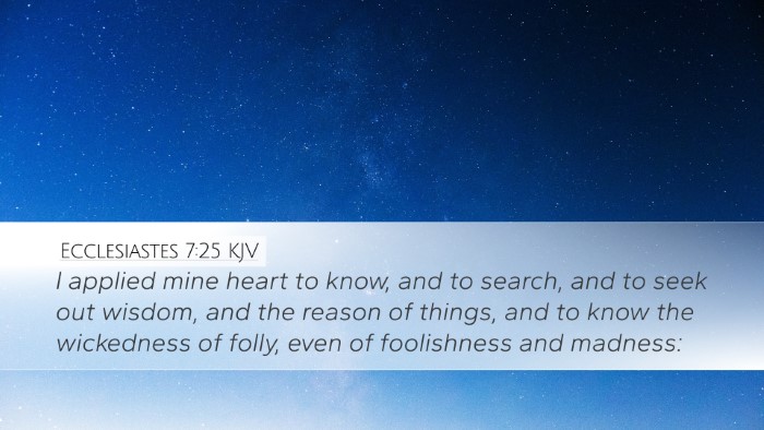 Ecclesiastes 7:25 Bible Commentary