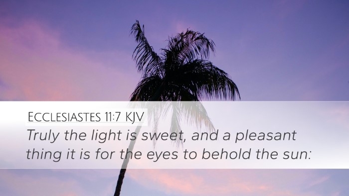 Ecclesiastes 11:7 Bible Commentary