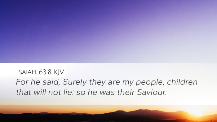 Isaiah 63:8 Bible Commentary