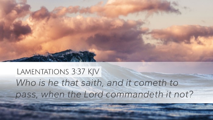 Lamentations 3:37 Bible Commentary