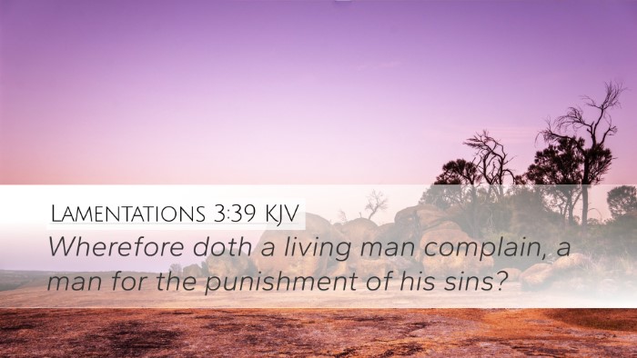 Lamentations 3:39 Bible Commentary