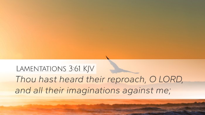 Lamentations 3:61 Bible Commentary