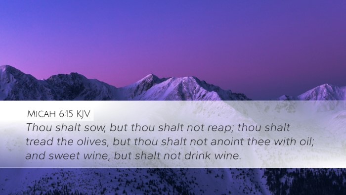 Micah 6:15 Bible Commentary