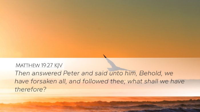 Matthew 19:27 Bible Commentary