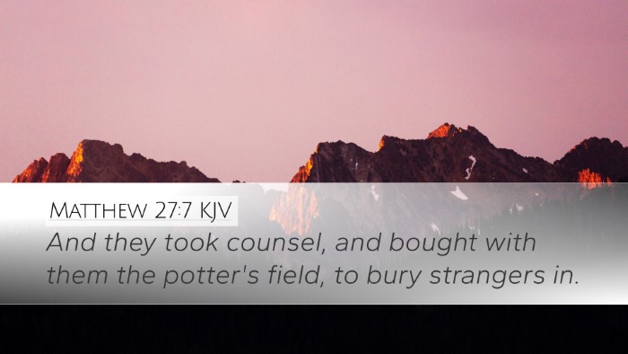 Matthew 27:7 Bible Commentary