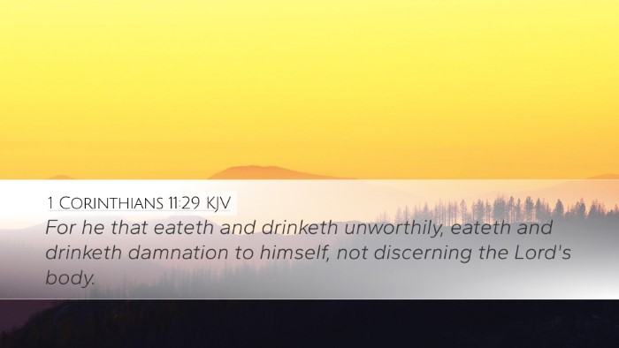 1 Corinthians 11:29 Bible Commentary