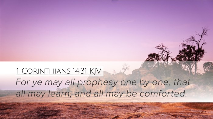 1 Corinthians 14:31 Bible Commentary