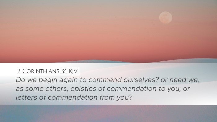 2 Corinthians 3:1 Bible Commentary