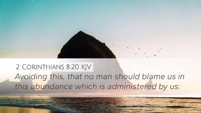 2 Corinthians 8:20 Bible Commentary