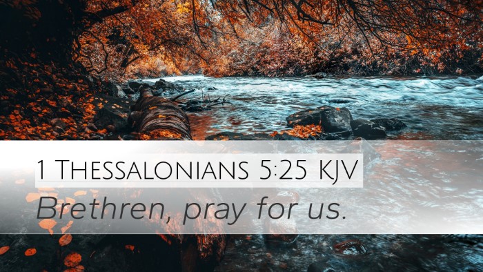 1 Thessalonians 5:25 Bible Commentary